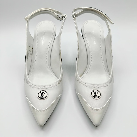 LOUIS VUITTON NOIR BLANC WHITE ARCHLIGHT SLINGBACK PUMP - Picture 2 of 7